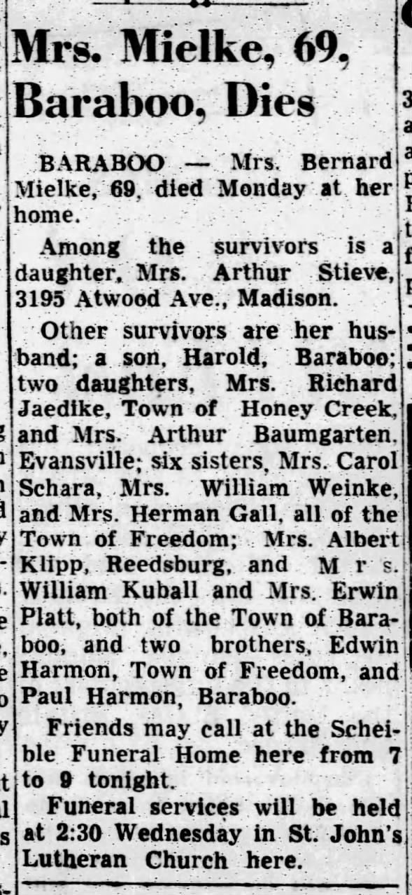 Mielke-Maria Harman-Obit